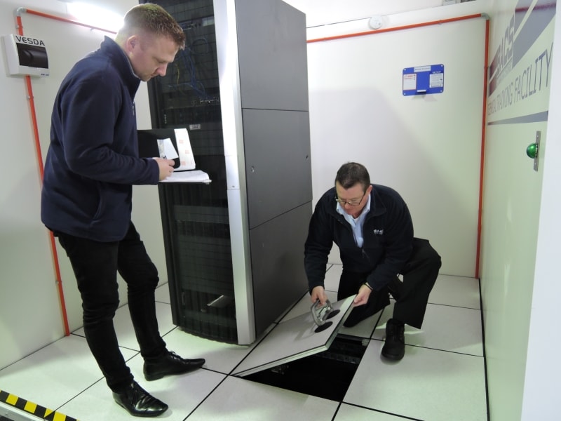 BAC live data centre - using floor tile lifter