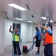 Post-construction clean in a cleanroom