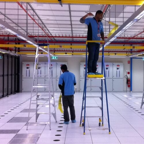 Overhead fixture cleaning