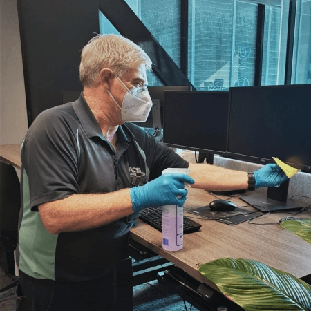 Peter performing a hygiene clean