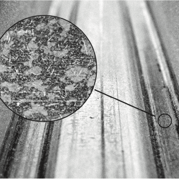Zinc whisker close up