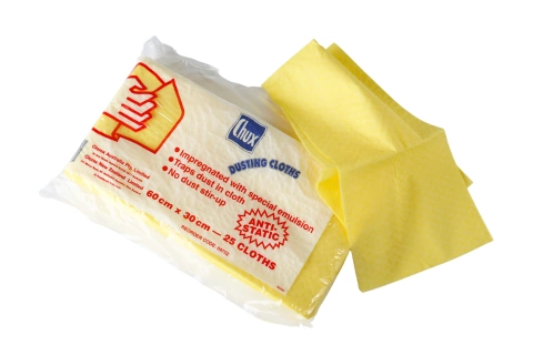 Yellow Chux dusting cloth