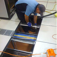 Server room sub-floor cleaning