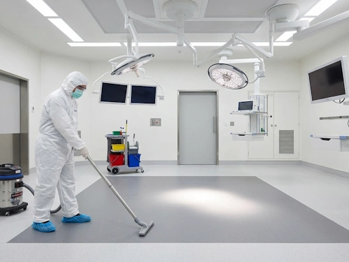 Clinical cleaning in an operating theatre