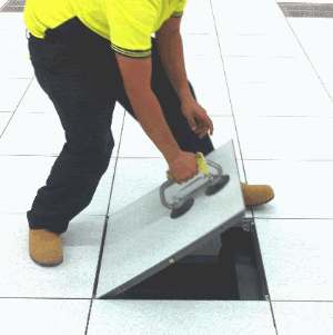 lifting a floor tile